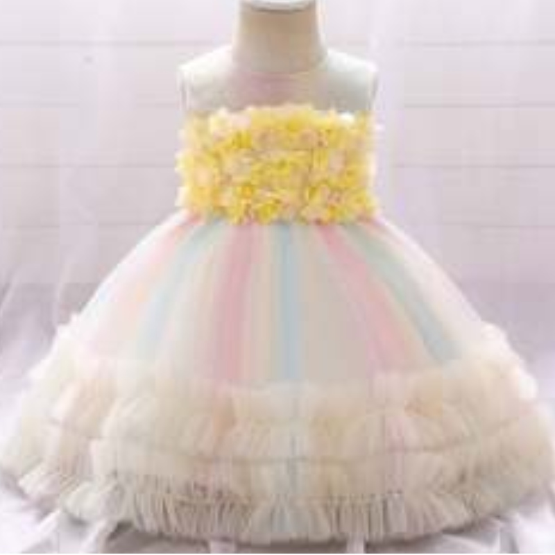 Baige New Fashion Purple Flower Girl Girl Birthday Party Party Rochie de design de design pentru copii L2020xz