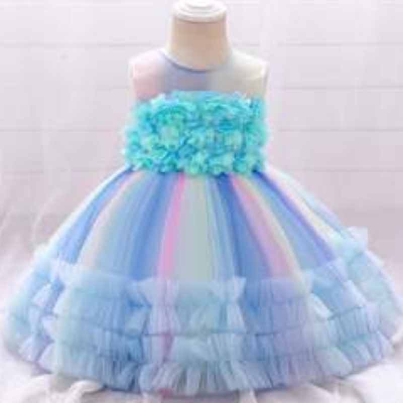 Baige New Fashion Purple Flower Girl Girl Birthday Party Party Rochie de design de design pentru copii L2020xz