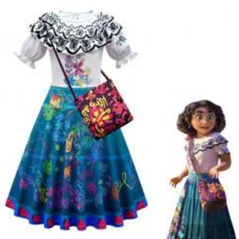 Baige Encanto Mirabel Madrigal Cosplay Costum Carnaval Halloween Purple Princess Rochie