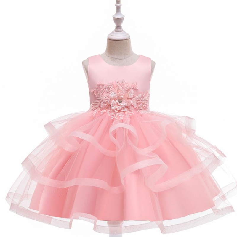 Baige New Sosit Puffy Flower Girl Girl Birthday Partynunta rochie de 3-10 ani pentru fete pentru copii rochii pentru copii