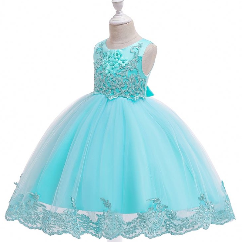 Baige Girl Princess Rochii de lux Rochie de petrecere fără mâneci Copii pentru copii Rochie de Ball Ball Birthday Party L5097