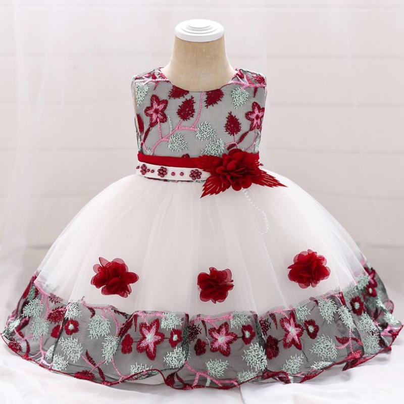 Baige în stoc design de modă 24 de luni fete pentru copii flori de vară rochie prințesă pentru copii l5045xz