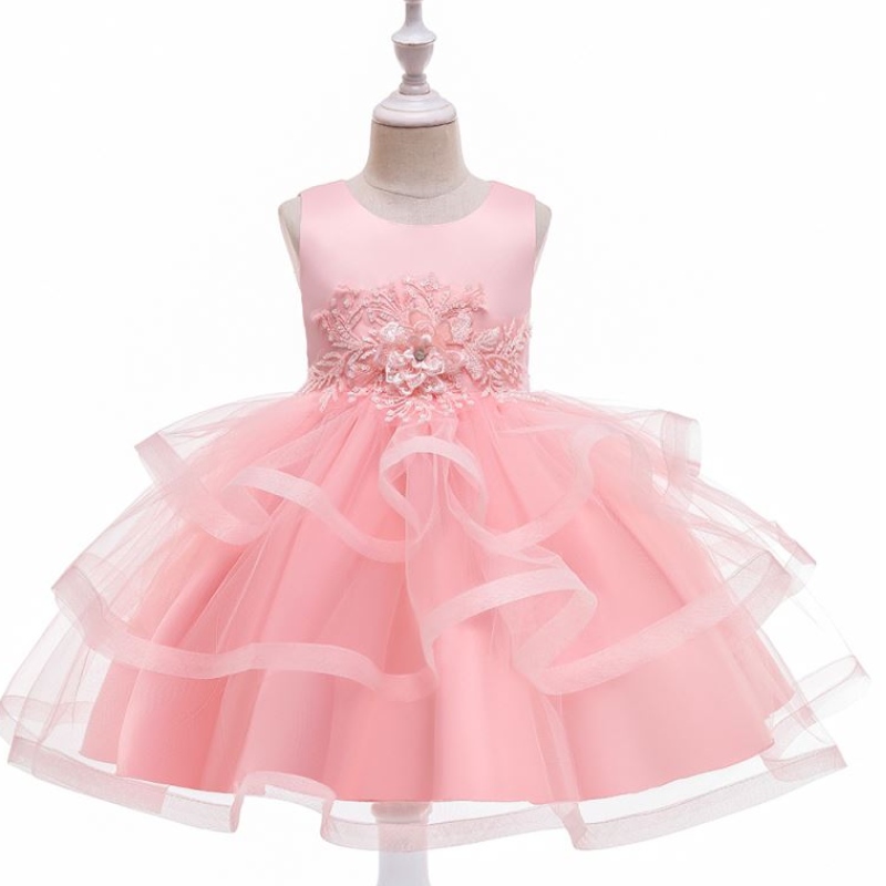 Baige Kid Kid Baby Flower Fată Fată de vară Costum pentru petreceri de vară Costum prințesă 3-10 ani L5225