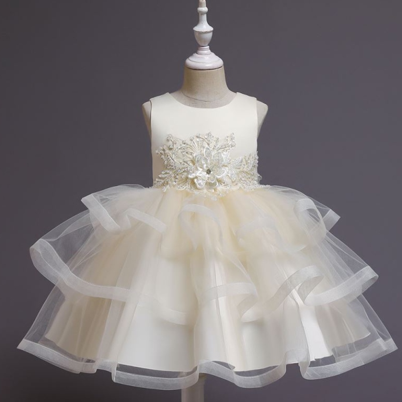 Baige Kid Kid Baby Flower Fată Fată de vară Costum pentru petreceri de vară Costum prințesă 3-10 ani L5225
