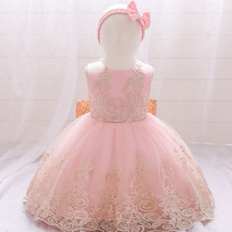Baige New Lace Frock Kids Party Wear 0-6 Year Flower Girl Girl Birthday Party Ball L2023XZ