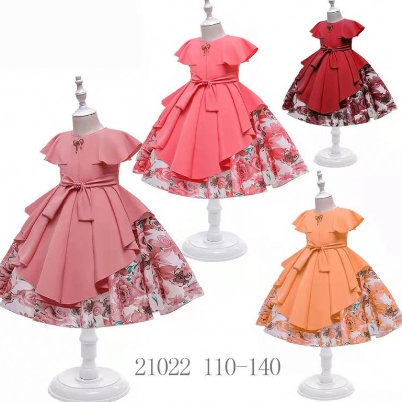 Rochie pentru fete din satin cu margele din stoc, pentru copii, design de design cock pentru copii cny 21022