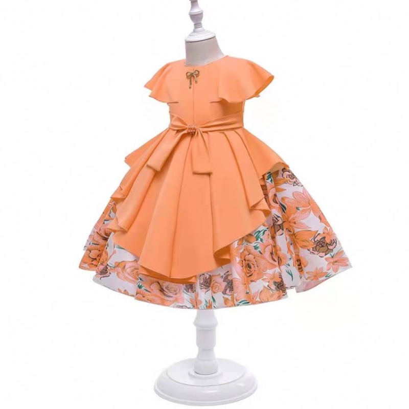 Rochie pentru fete din satin cu margele din stoc, pentru copii, design de design cock pentru copii cny 21022
