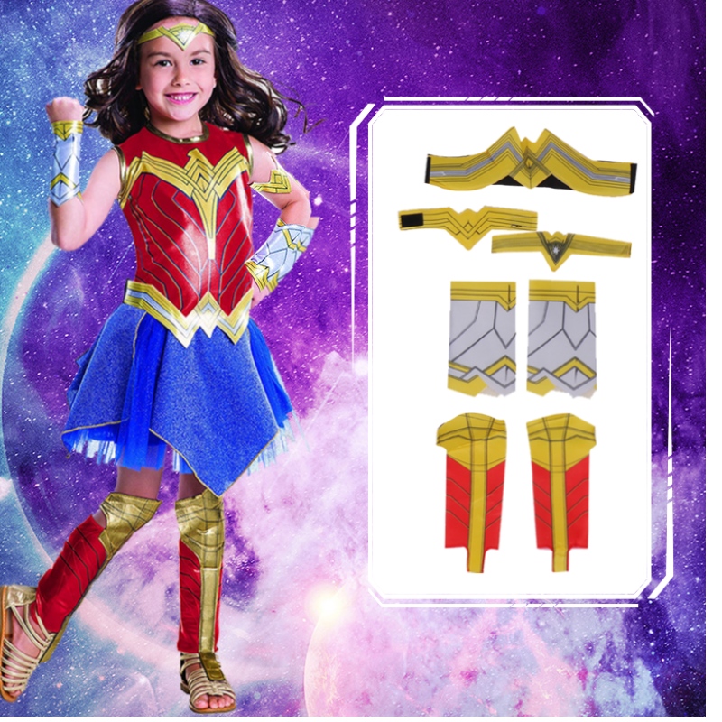 Fetițe Superhero -Zeiță Diana Party Play Play Dress Up Suit Kids Halloween Dawn of Justice Wonder Girl Complay Costum