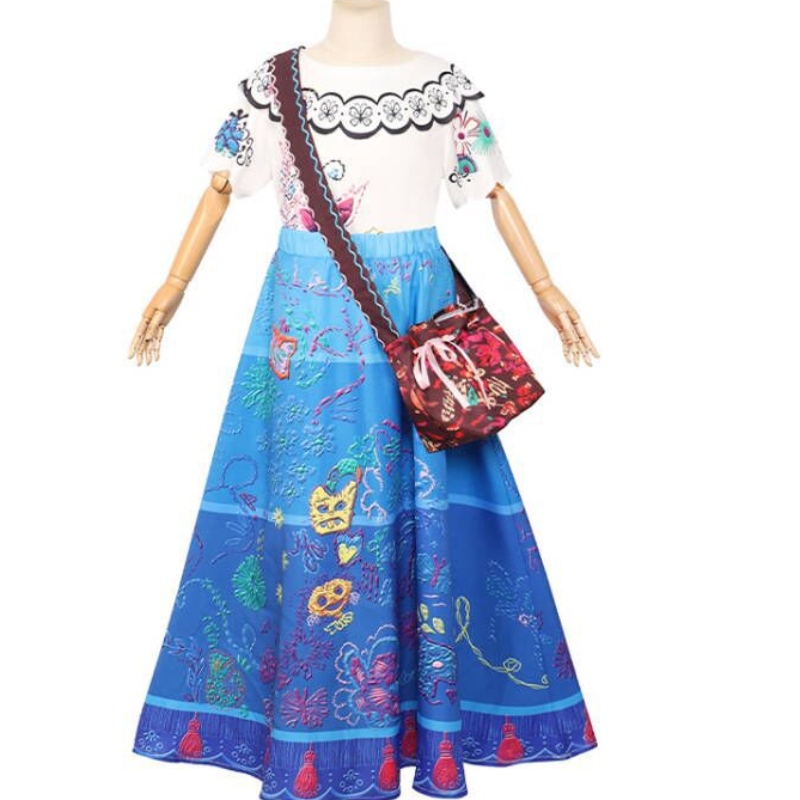 Rochii de carnaval tv filme tv cosplay prințesa fete petrecerea zilei denaștere cos rochie costum de îmbrăcăminte cu geantă