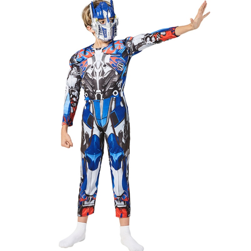 Băieți optimus mușchi robot prim -fantezie rochie americană băiat supererou purim cosplay halloween costum copil