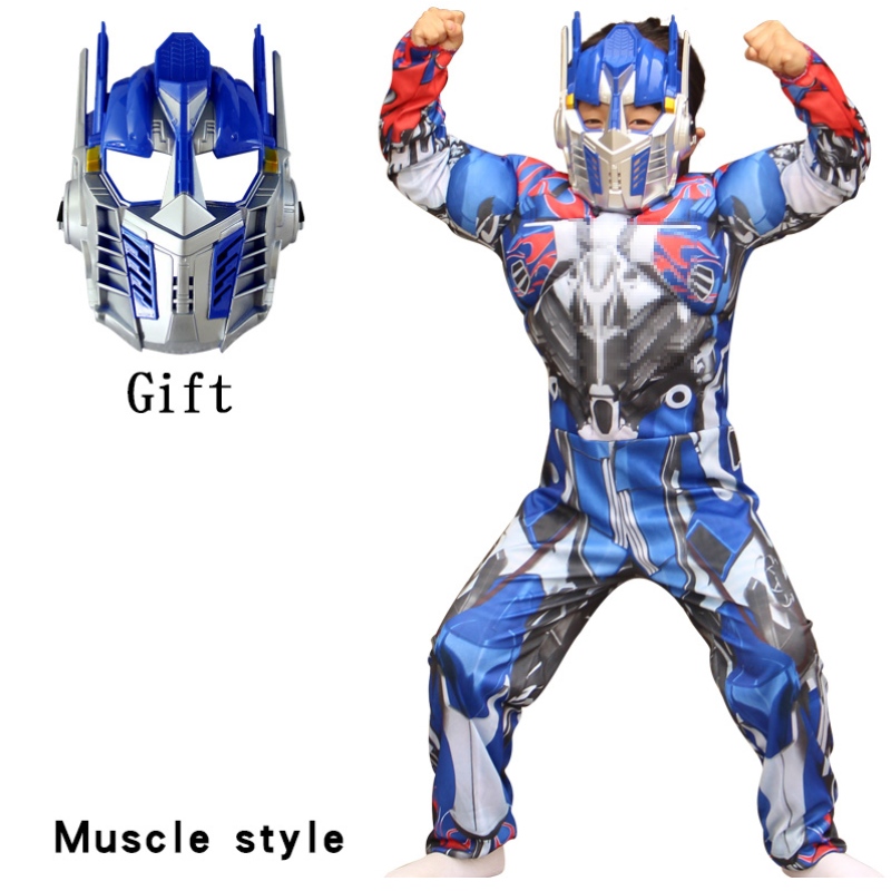 Băieți optimus mușchi robot prim -fantezie rochie americană băiat supererou purim cosplay halloween costum copil