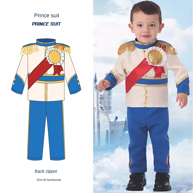 Halloween de Crăciun Cosplay Party Outfits Fancy Dress Up Kids Băieți Medieval Prinț Costum King King
