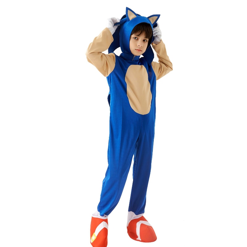 2022 copii drăguți costum de film super sonic performanță Black Blue Sonic Costum