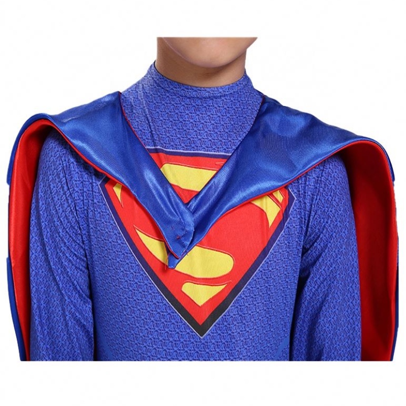 Marvel DC Superhero TV&movie Blue&red Figuri de benzi desenate Fancy Cosplay Bodypuit Colanți Anime Super Man Costume cu Cloak