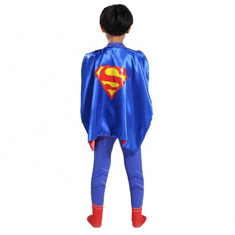 Marvel DC Superhero TV&movie Blue&red Figuri de benzi desenate Fancy Cosplay Bodypuit Colanți Anime Super Man Costume cu Cloak