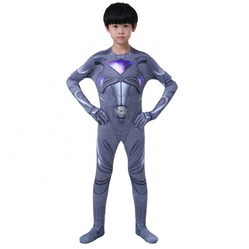 Supereroi de culoareneagră setează Halloween Party Talpsuit Mystic Force Power Ranger Costum pentru copii