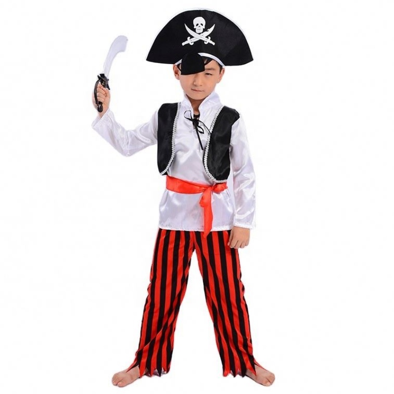 Seturi de pirați cu dungi cool cu ​​ridicata Costume de performanță în scenă Cosplay Caraibe Pirate căpitan Copiii Copiii