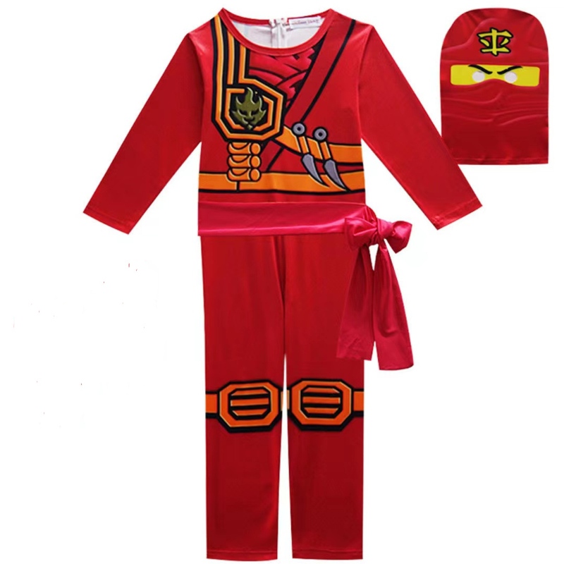 Hot Selling Halloween Children Party Party Dress Up Ninja Go Costum pentru copii Ninja Cosplay salopete Set de mască