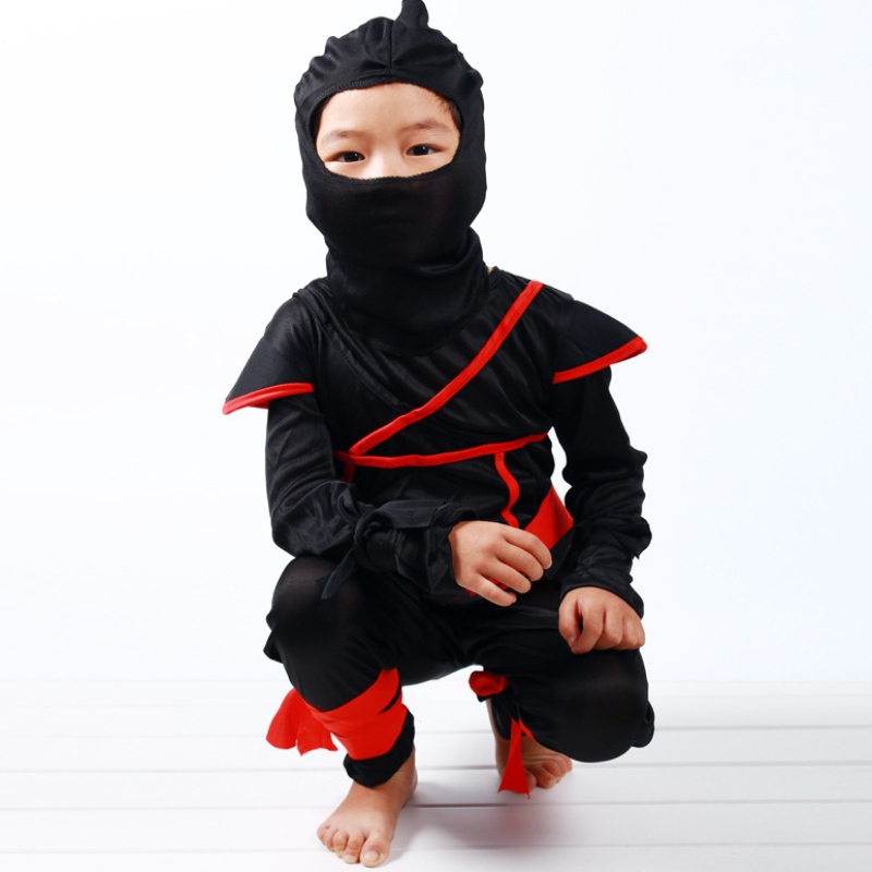 Copii mascați războinici Halloween Băieți Costum Costum Costum Ninja pentru copii Ninja Cosplay Salopete Set de mască