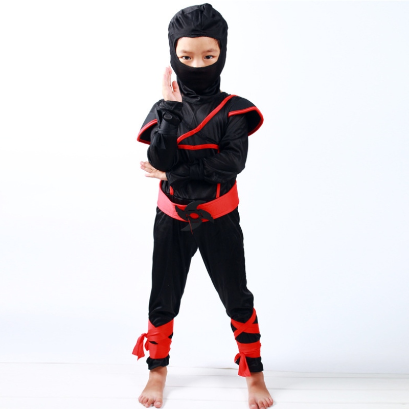 Copii mascați războinici Halloween Băieți Costum Costum Costum Ninja pentru copii Ninja Cosplay Salopete Set de mască