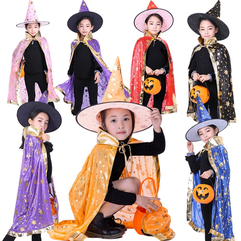 Halloween Cloak Children Cosplay Witch Cloak Magician Wizard Stage Stage Costum Costum Costum