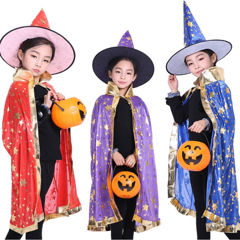 Halloween Cloak Children Cosplay Witch Cloak Magician Wizard Stage Stage Costum Costum Costum