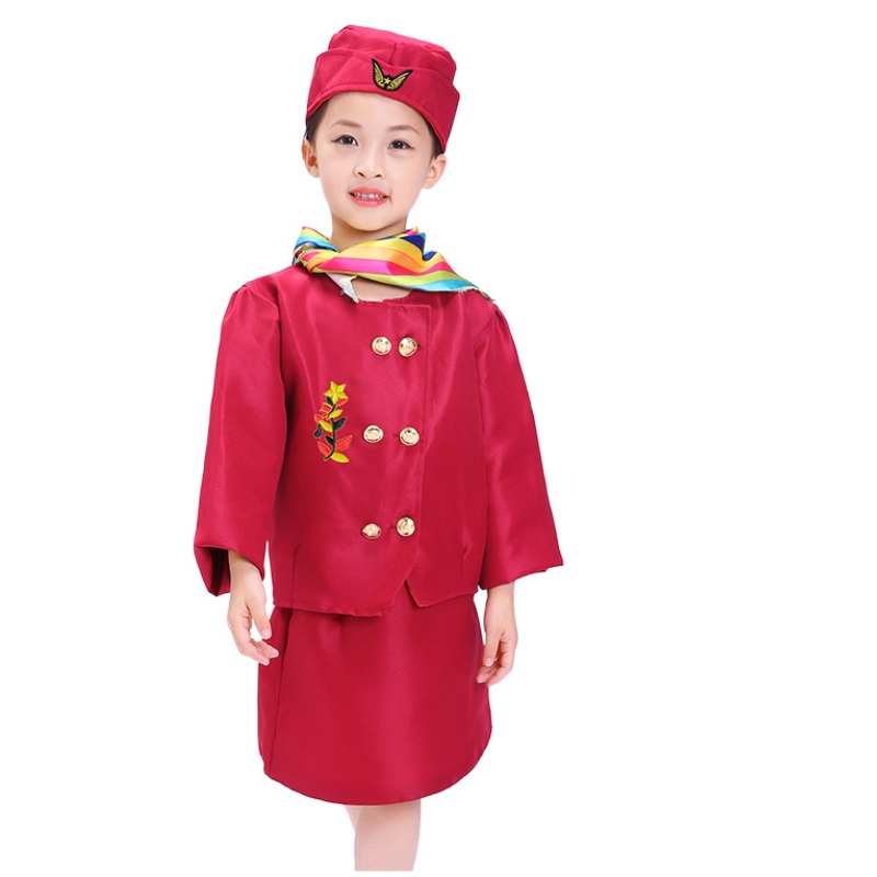 Rolul copiilor care joacă costum de cosplay al companiei aeriene Costum de stewardess Set cu accesorii pentru copii