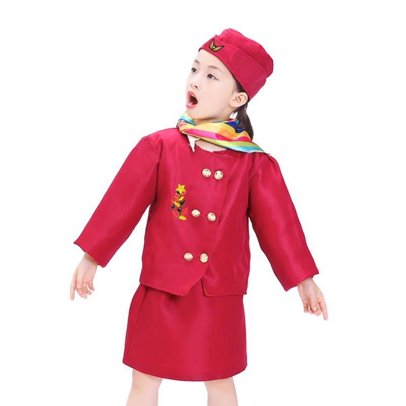 Rolul copiilor care joacă costum de cosplay al companiei aeriene Costum de stewardess Set cu accesorii pentru copii