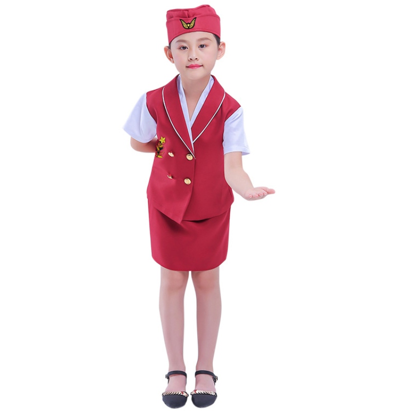 Copii \\ Costum Stewardess Grădiniță Cosplay Cosplay Jucând Costum Halloween Stewardess Professional Costum
