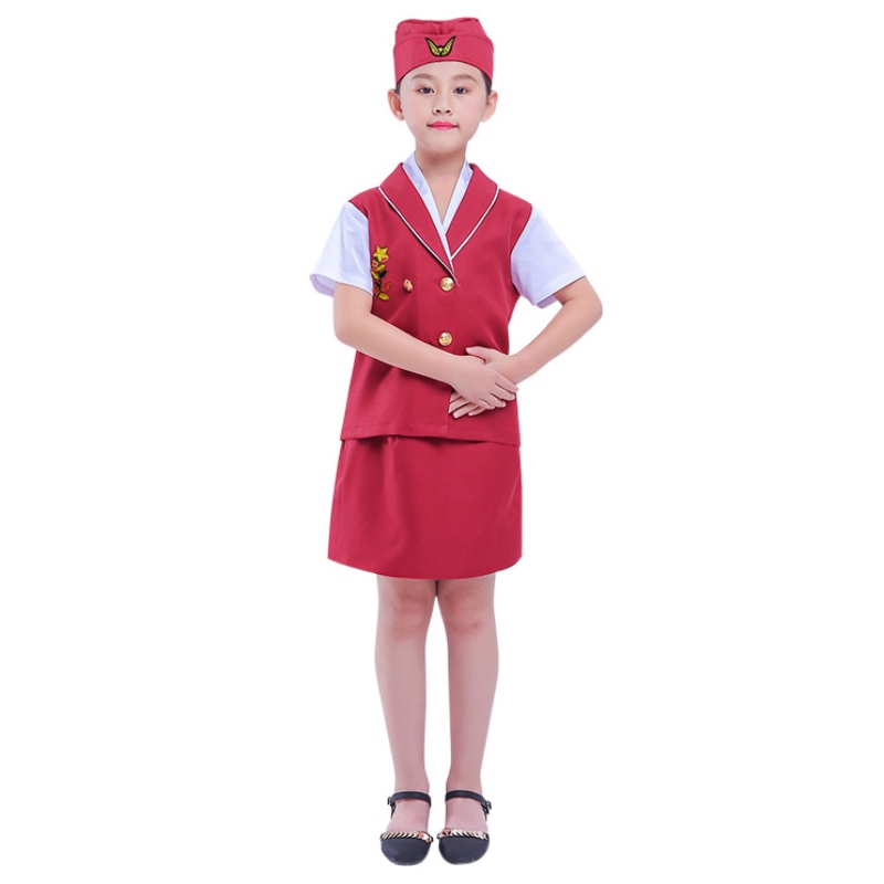 Copii \\ Costum Stewardess Grădiniță Cosplay Cosplay Jucând Costum Halloween Stewardess Professional Costum