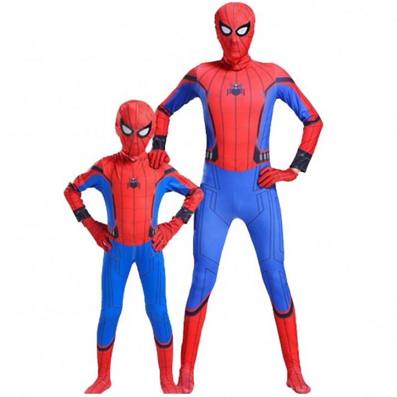 Joc de film TV Bodysuit Părinte-copil paralel Univers Black Spider Chapsuit Adult Anime Cosplay Spiderman Costum de Halloween