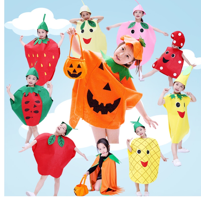 Costum cu ridicata pentru copii pentru copii cosplay costum de fructe legume fructe scenariu costum de performanță