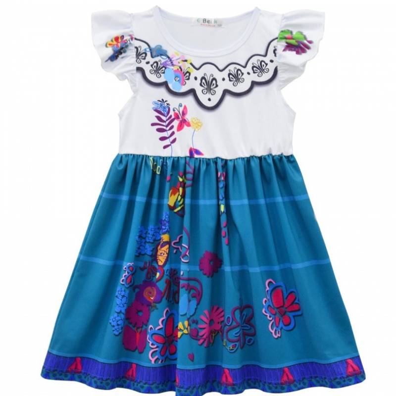 Costum Mirabel cosplay Copii Copii Fancy Carnaval Halloween Prințesa rochie encanto madrigal rochie