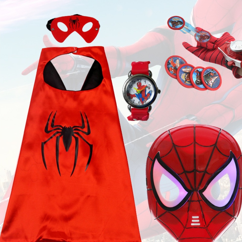 Spiderman Mask Copii de Halloween Cape Anime Anime Toy Launcher Shield Set de ceasuri