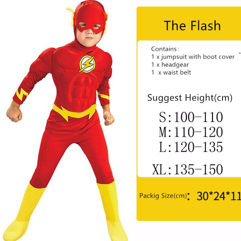 Costum de performanță cosplay Halloween Costumul muscular Flash Body