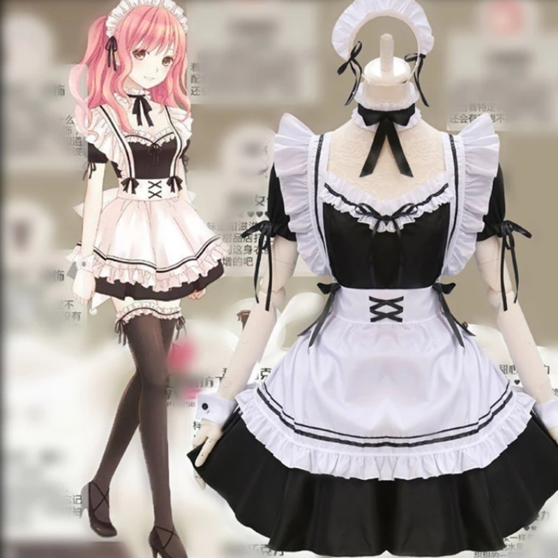 Menajeră franceză Lolita Rochie fantezistă cosplay Costum de servitoare Rochii de servitoare Halloween (S-5XL)