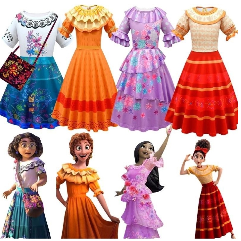 Rochie encanto pentru fete cosplay costum prințesa copiilor \\ ziua costumului de performanță farmec Mirabel Madrid-children \\ carnavalul lui