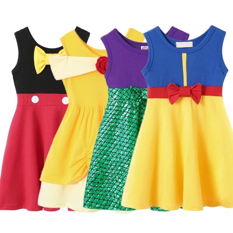 Rochie de colecție prințese elegante pentru fete elsa&anna petrecere poartă vemă de bumbac moi