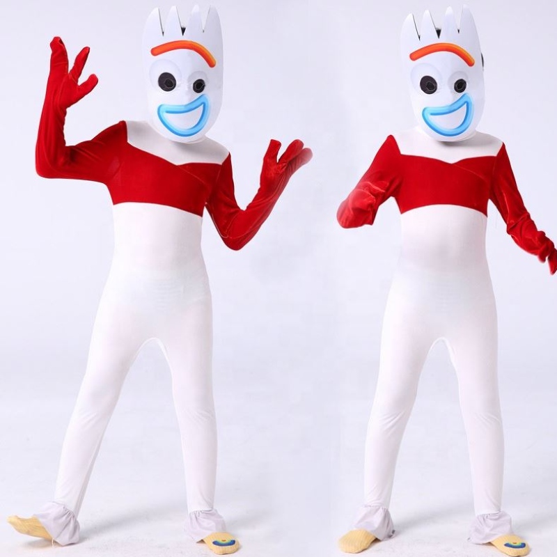 Costum de cosplay al albului alb din fabrică pentru petrecerea de Halloween Forky Performance Wear Toy Story Costum pentru copii cu mască