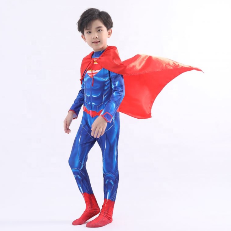 Fabrica chineză părinte-copil paralel TV paralel&movie super erou costum costum de haine de Halloween Costum de super bărbat cu Cape