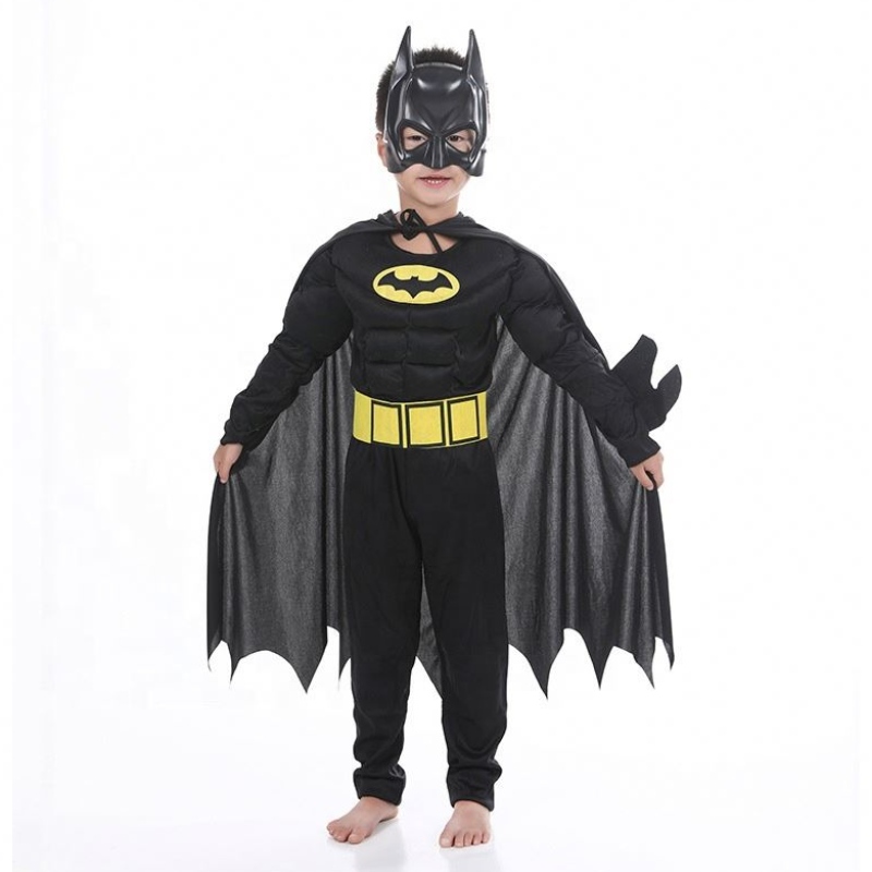 Halloween Masquerade Black Bat Muscle Kids Costume Supereroi Costume Bat Man cu mască de mantie