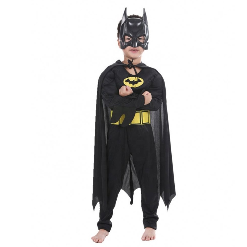Halloween Masquerade Black Bat Muscle Kids Costume Supereroi Costume Bat Man cu mască de mantie