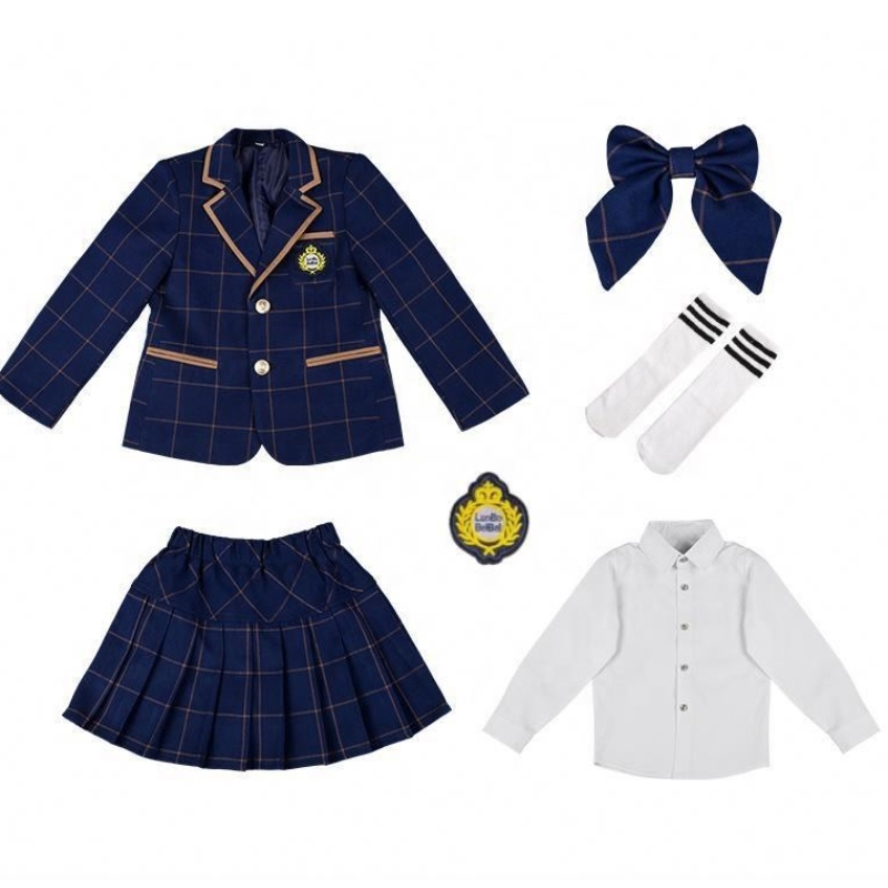 Uniforme de școală primară fierbinte în stil britanic, uniforme uniforme din trei piese uniforme de grădiniță