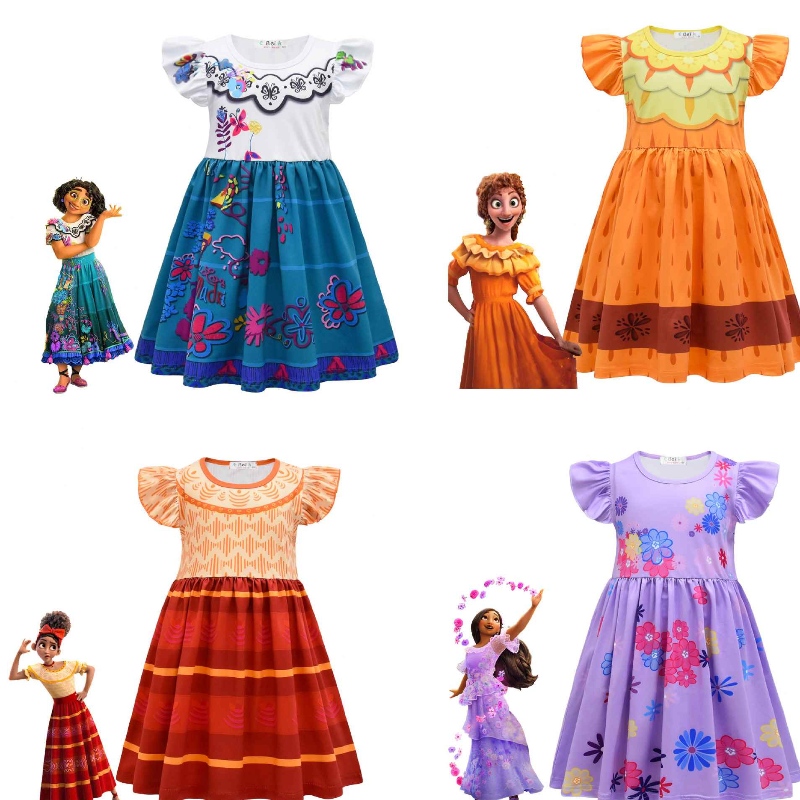 New Charm Mirabell Madrid Costum de animație fete Prințesa Rochie Halloween Carnaval Cosplay Costum Luisa Madrigal Cosplay