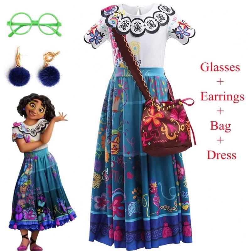 Costum Baige Mirabel Cosplay Copii Copii Fancy Carnaval Halloween Prințesa Dress Up Encanto Madrigal Rochie