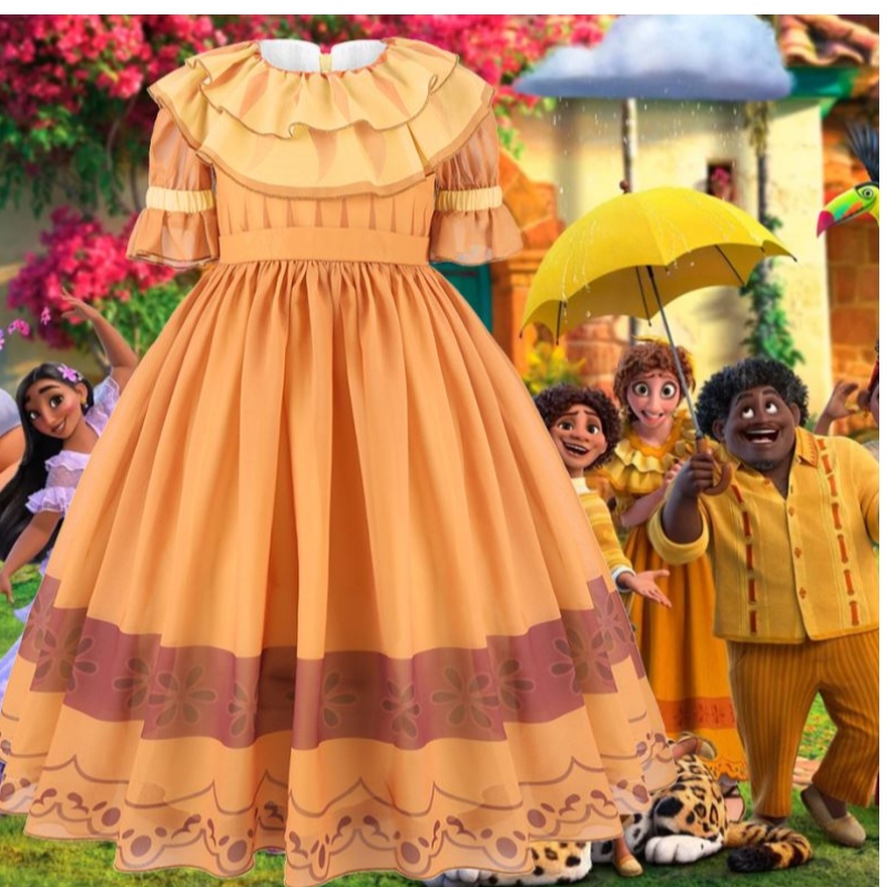 Baige Kids Cosplay Encanto Pepa Costume de film Copii Fancy Girl Princess Party Party Pepa Dress Up Up
