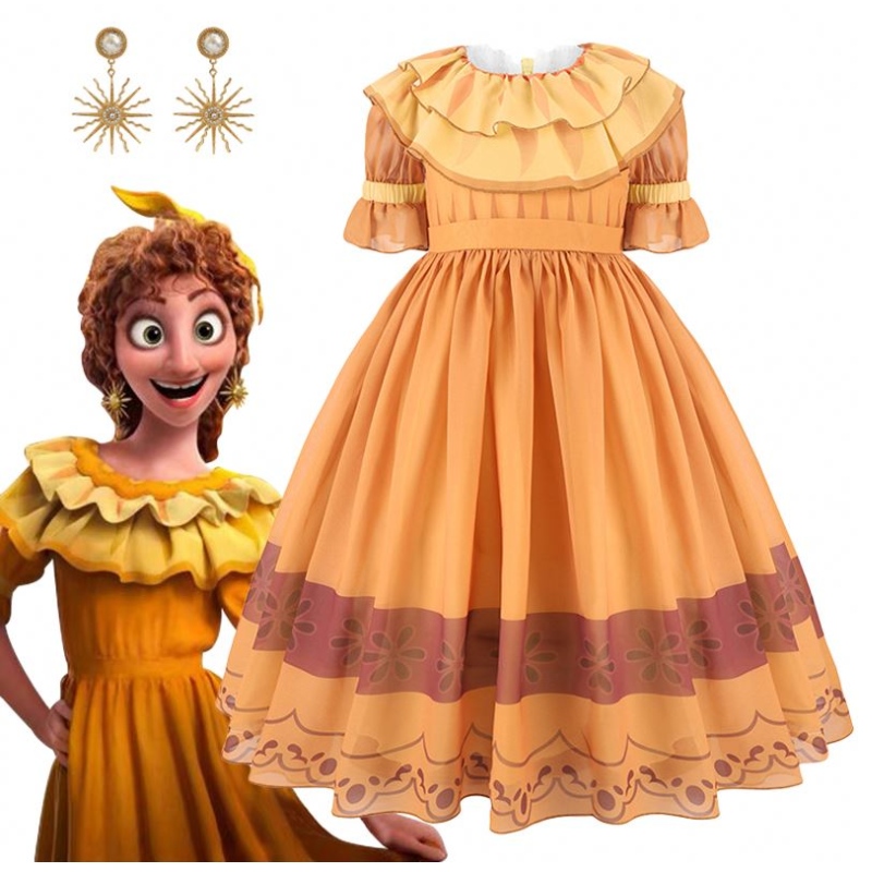 Baige Kids Cosplay Encanto Pepa Costume de film Copii Fancy Girl Princess Party Party Pepa Dress Up Up
