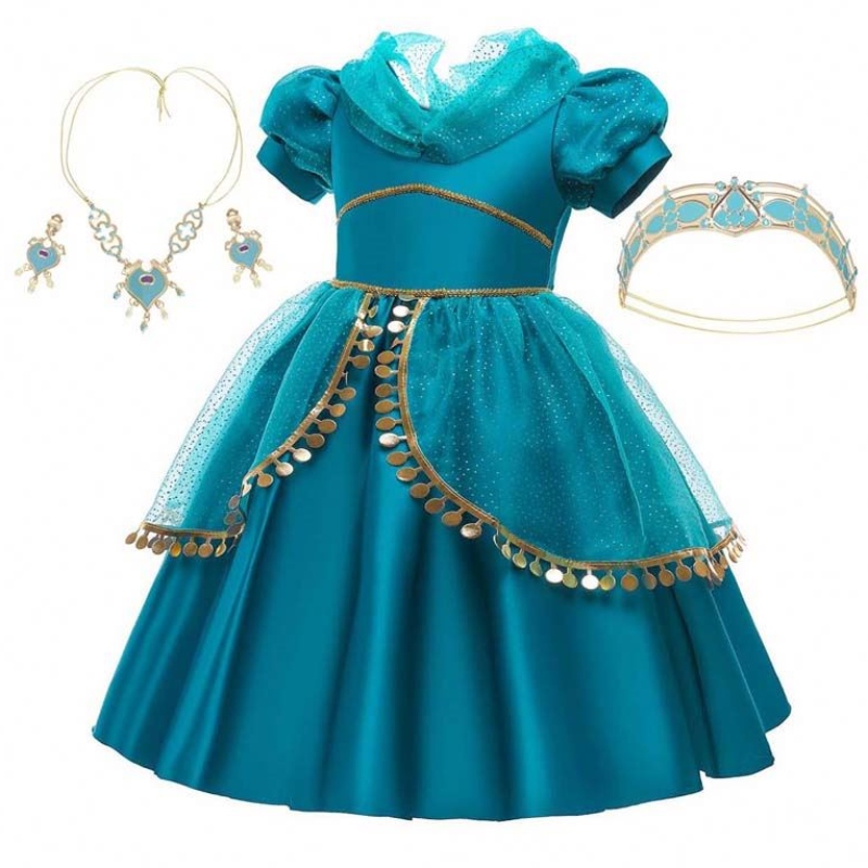 Halloween fetițe Jasmine Princess Dress Aladdin Cosplay Princess Jasmine pentru 2-10 ani HCAL-004