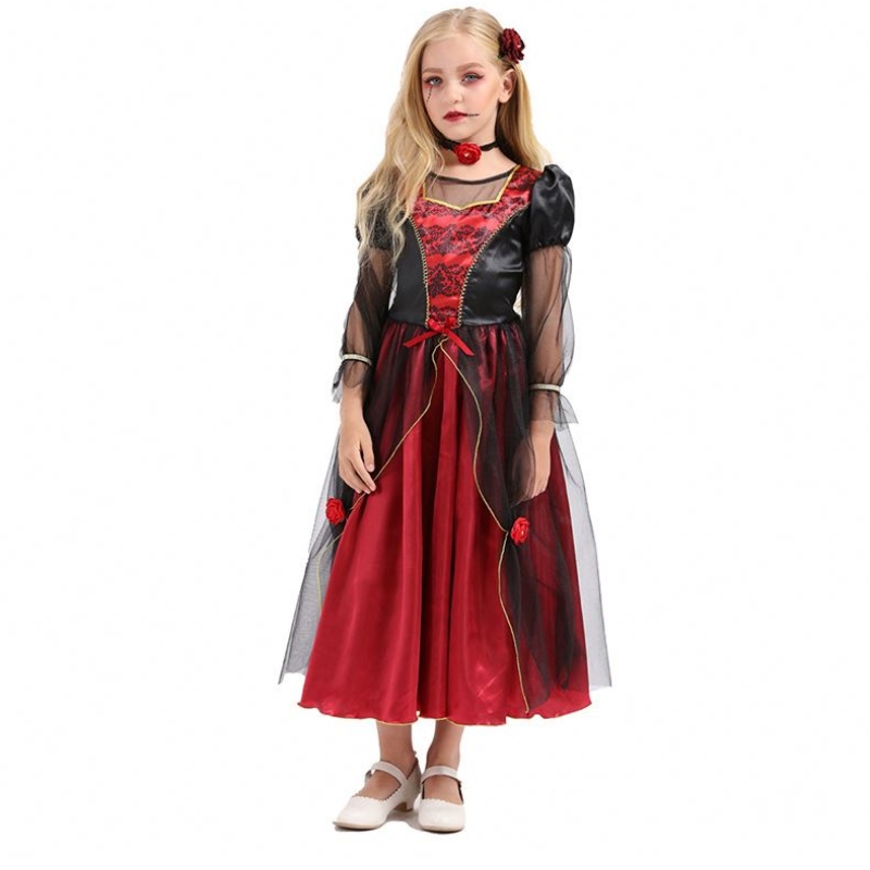 2022 Costum de Halloween de calitate pentru copii vampiri Costum pentru fete pentru 10-12y HCVM-001