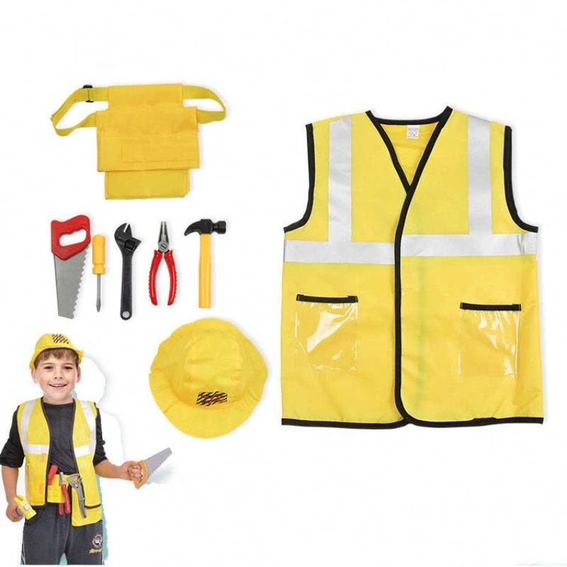 Kid Builder carieră îmbrăcați haine pentru băieți Costum muncitor cu centură de scule Hat Hat HCBC-002
